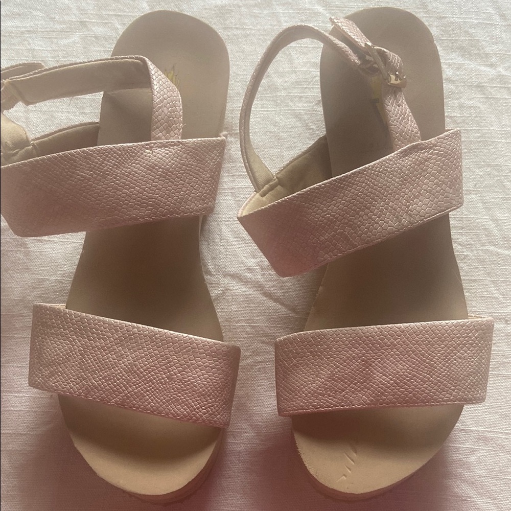 Volatile Pink Sandals with Textured Straps